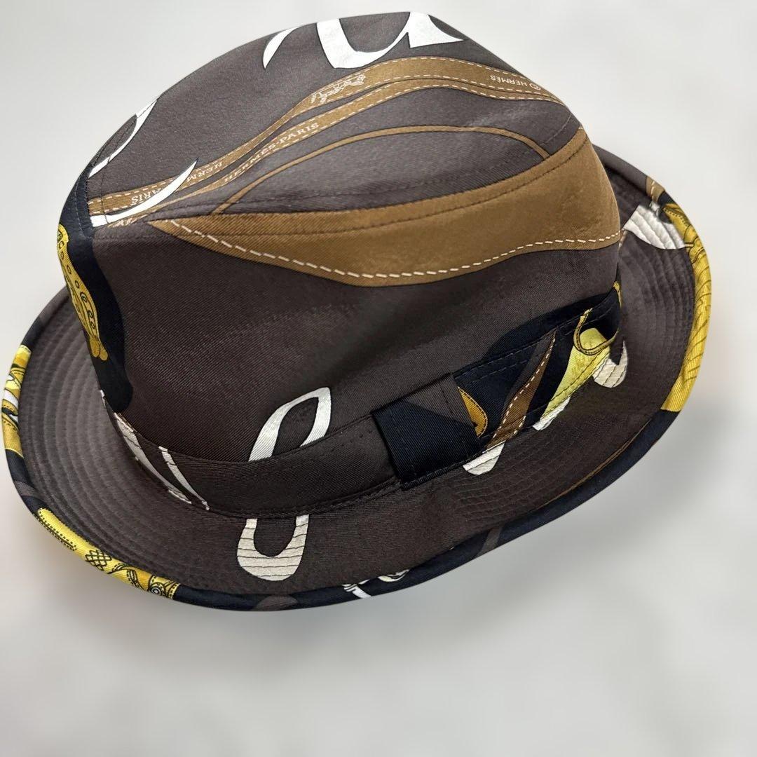 HERMESエルメス　シルク100%バケットハット 57cm 国内正規品　極美品