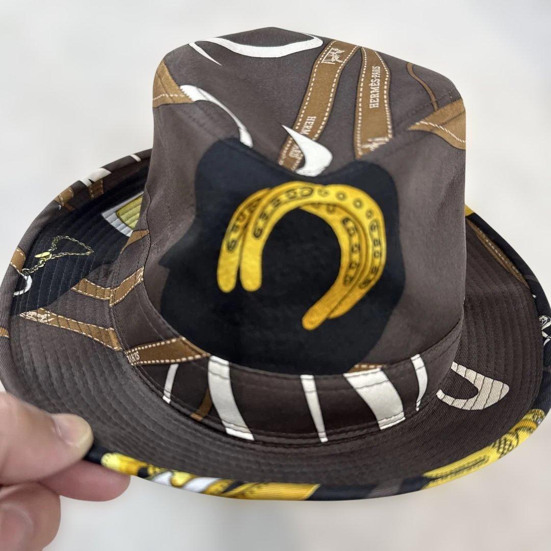 HERMESエルメス　シルク100%バケットハット 57cm 国内正規品　極美品