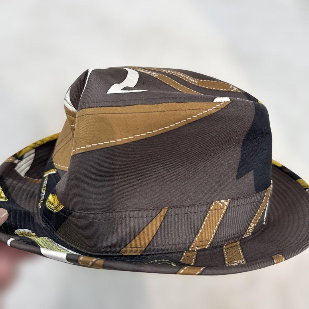 HERMESエルメス　シルク100%バケットハット 57cm 国内正規品　極美品