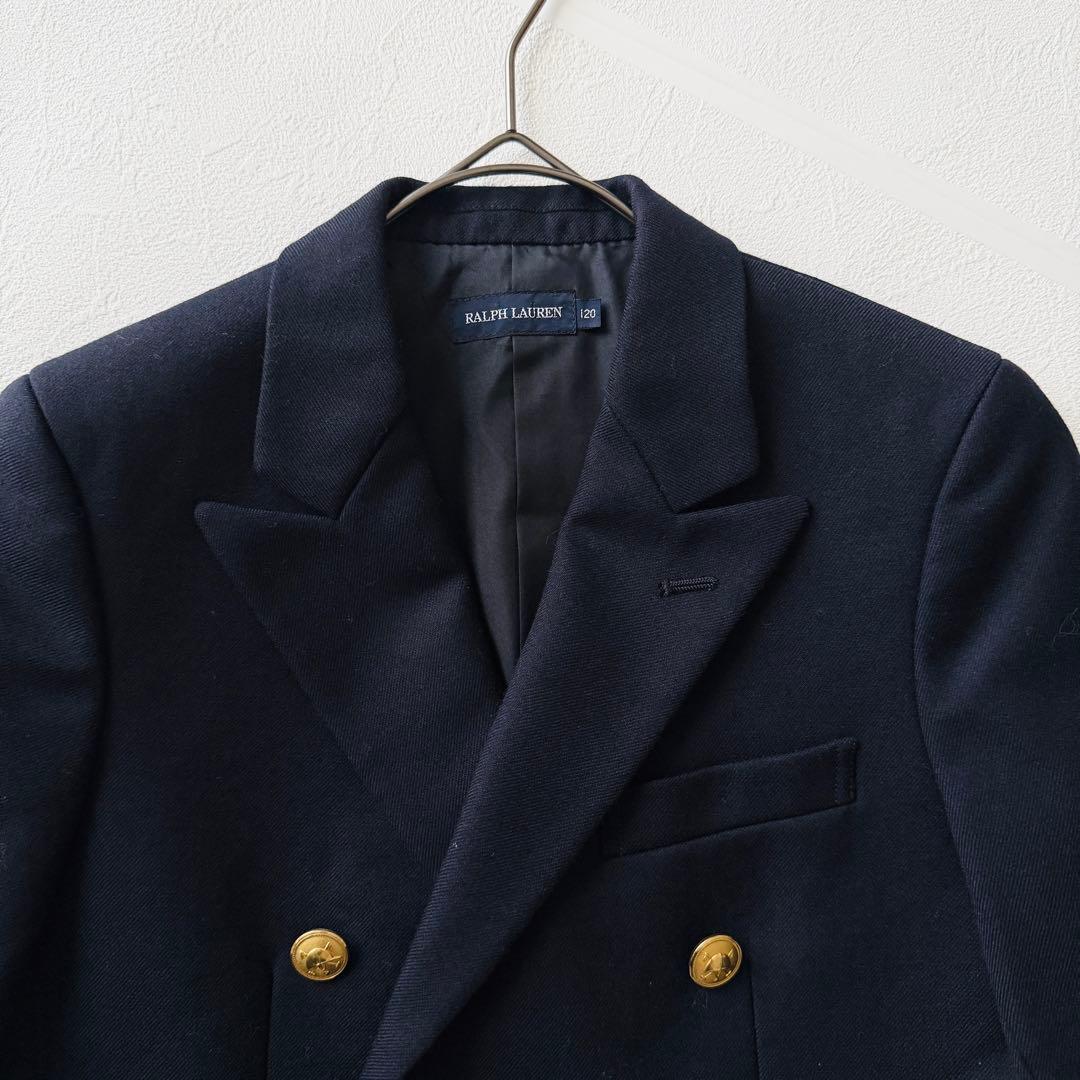 2446Z 美品 ラルフローレン 120フォーマル4点セット 金ボタン ダブル