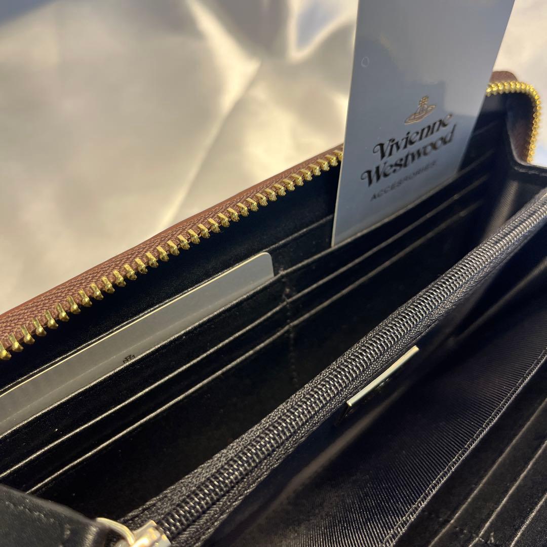 新品 Vivienne Westwood 珍しいコーヒー柄 長財布 バレンタイン