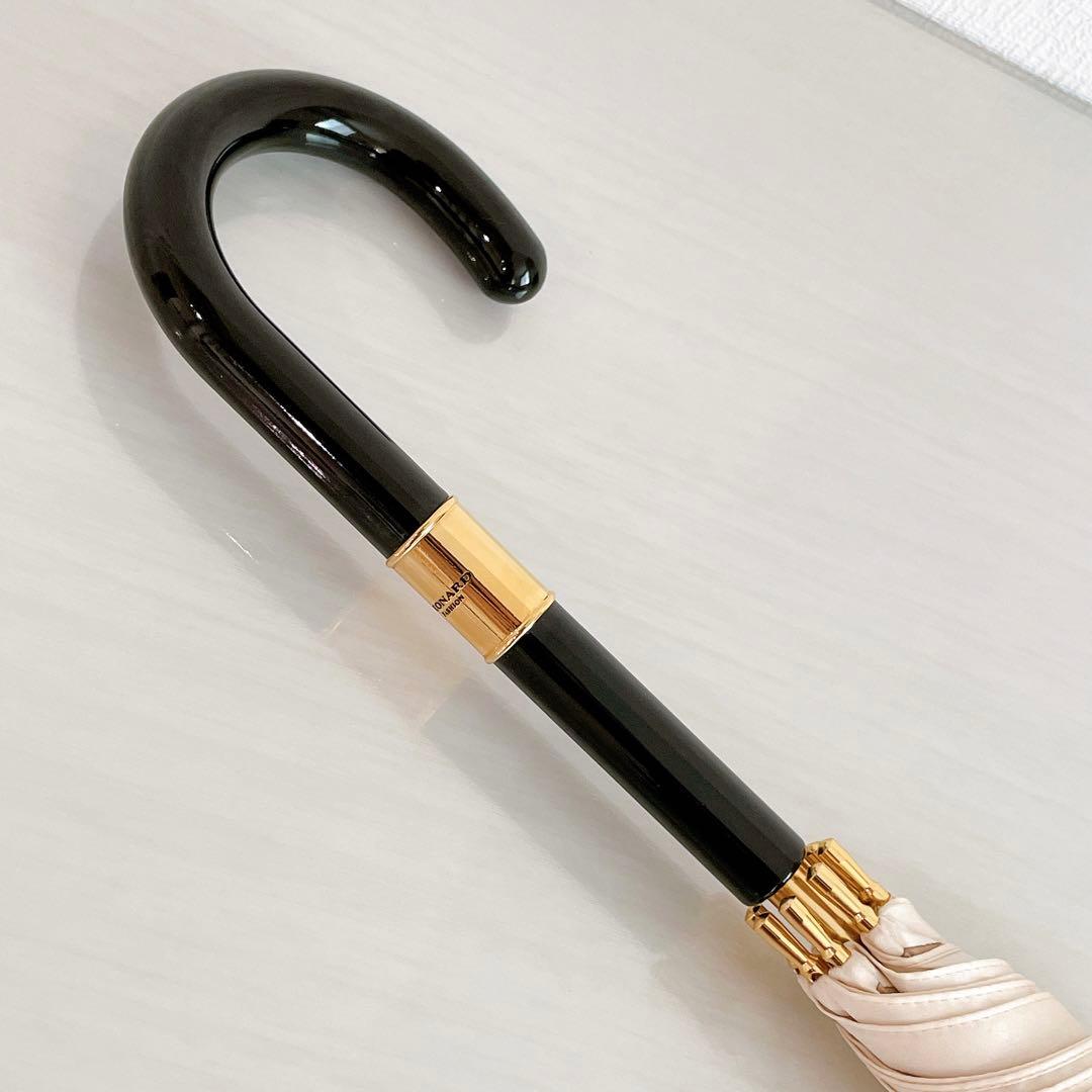 LEONARD レオナール 日傘　長傘　花柄　フラワー　トリム　ゴールド金具