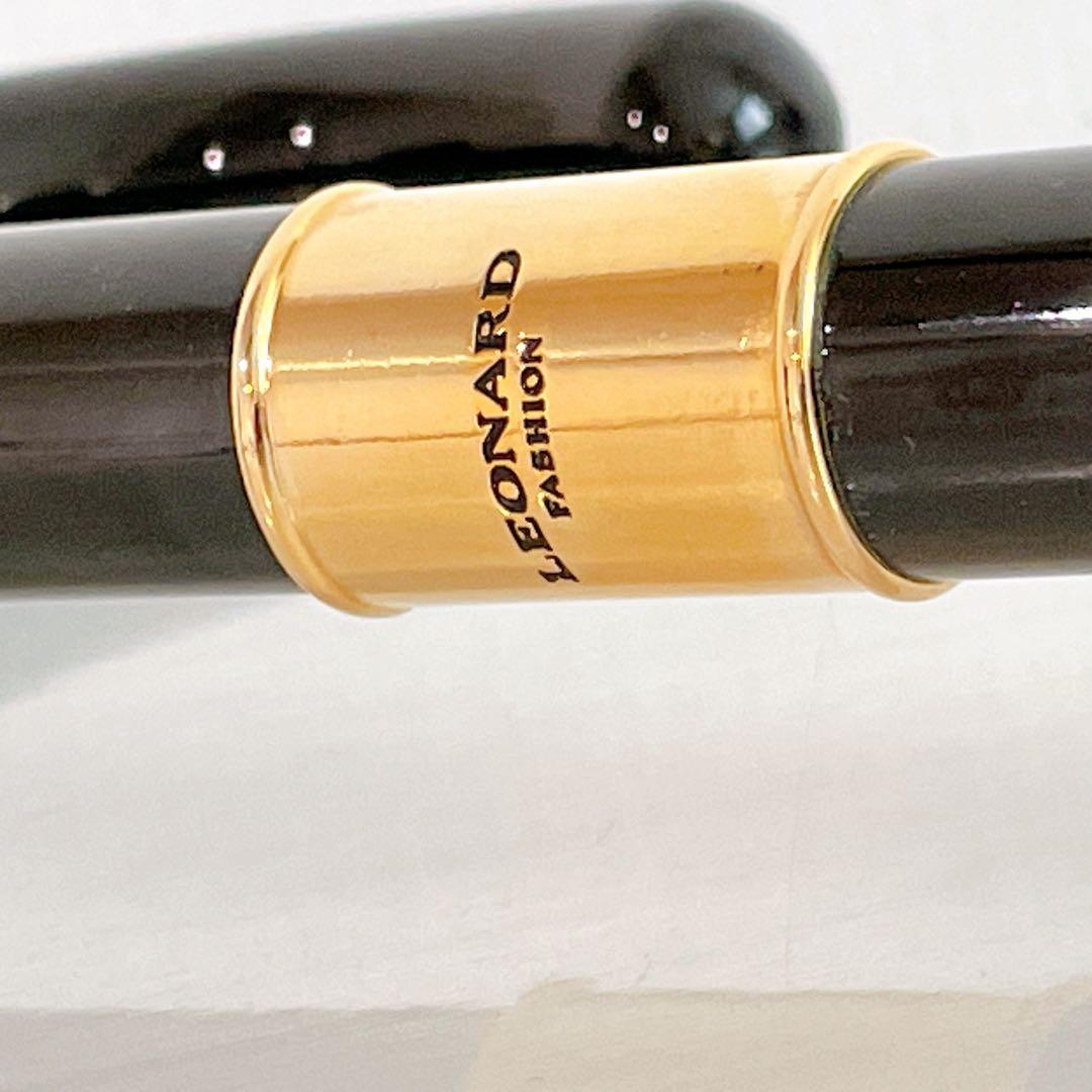 LEONARD レオナール 日傘　長傘　花柄　フラワー　トリム　ゴールド金具