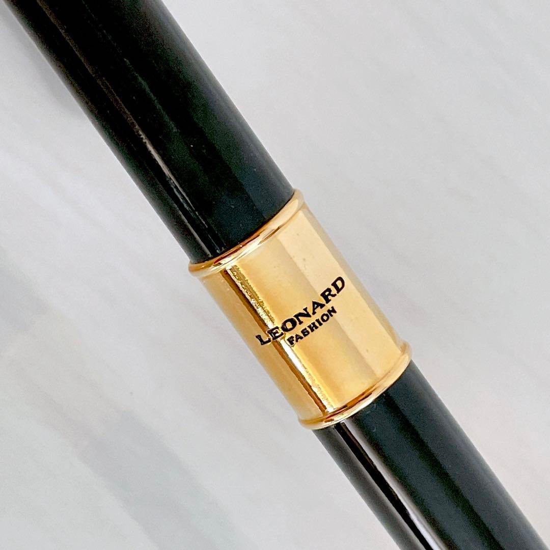 LEONARD レオナール 日傘　長傘　花柄　フラワー　トリム　ゴールド金具