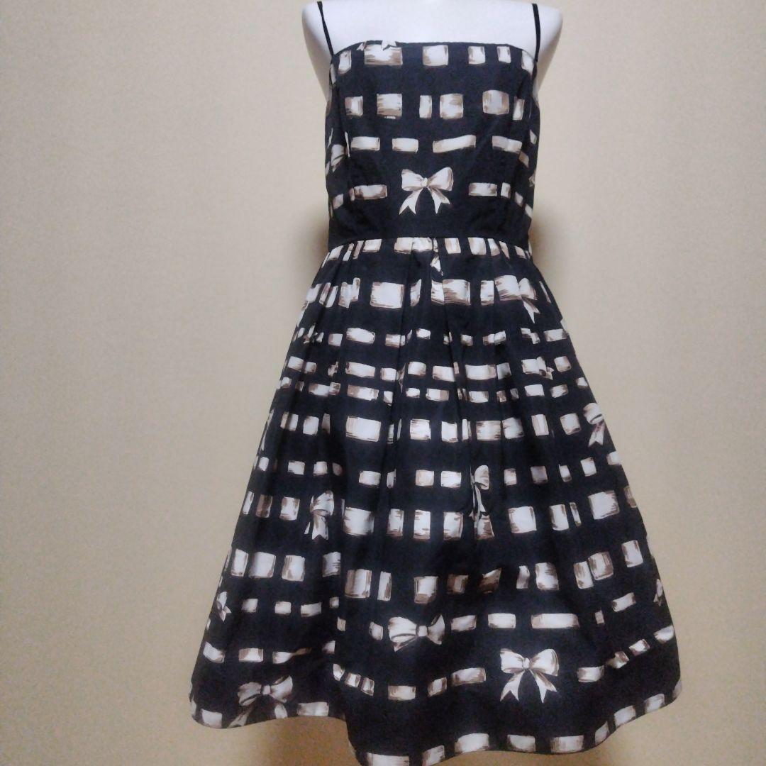 値下げ　REDVALENTINO　リボン模様 ノースリーブ ワンピース