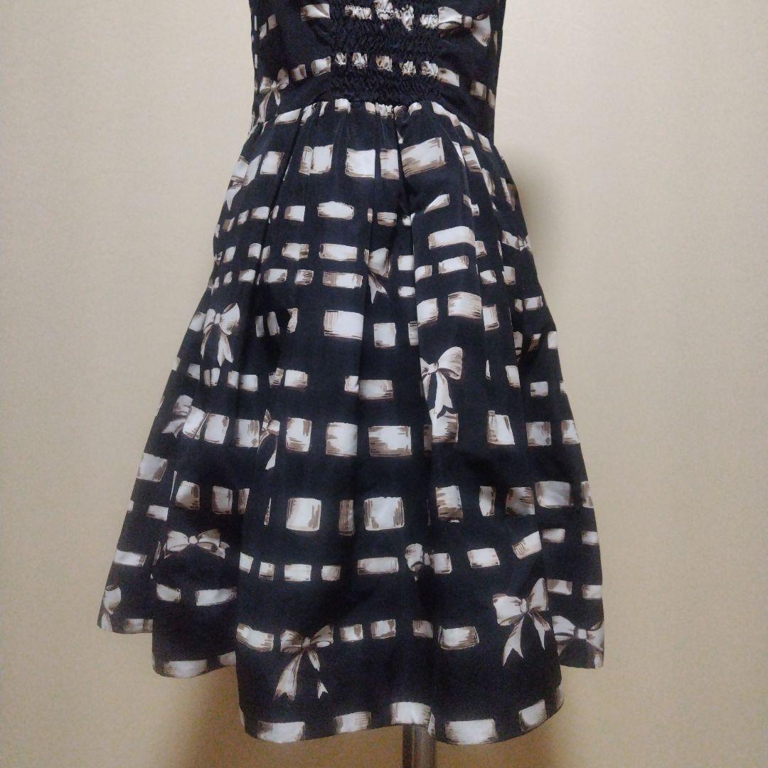 値下げ　REDVALENTINO　リボン模様 ノースリーブ ワンピース