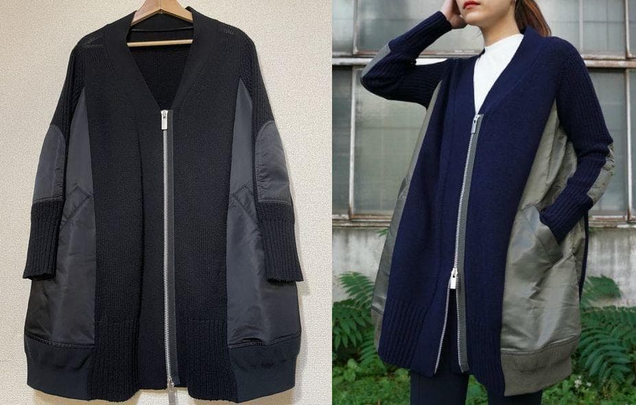 sacai サカイ　MA1 ドッキング　ロングカーディガン　ミリタリーコート