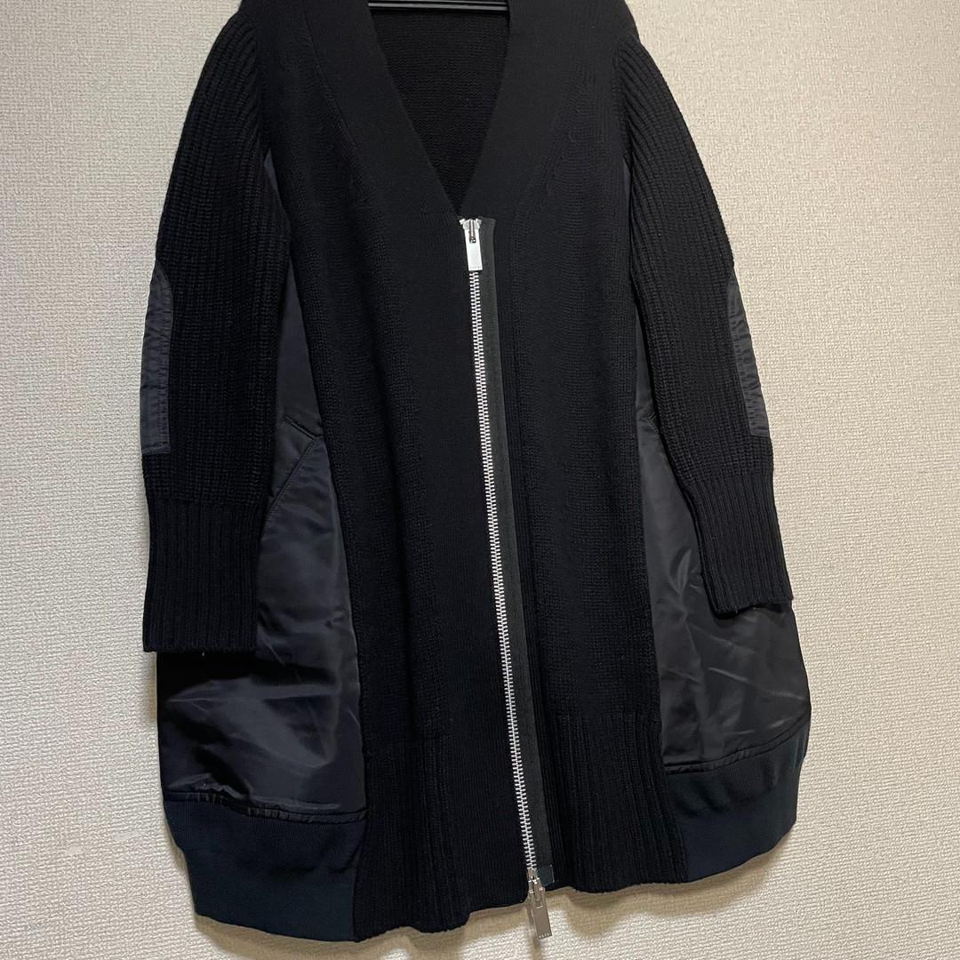sacai サカイ　MA1 ドッキング　ロングカーディガン　ミリタリーコート