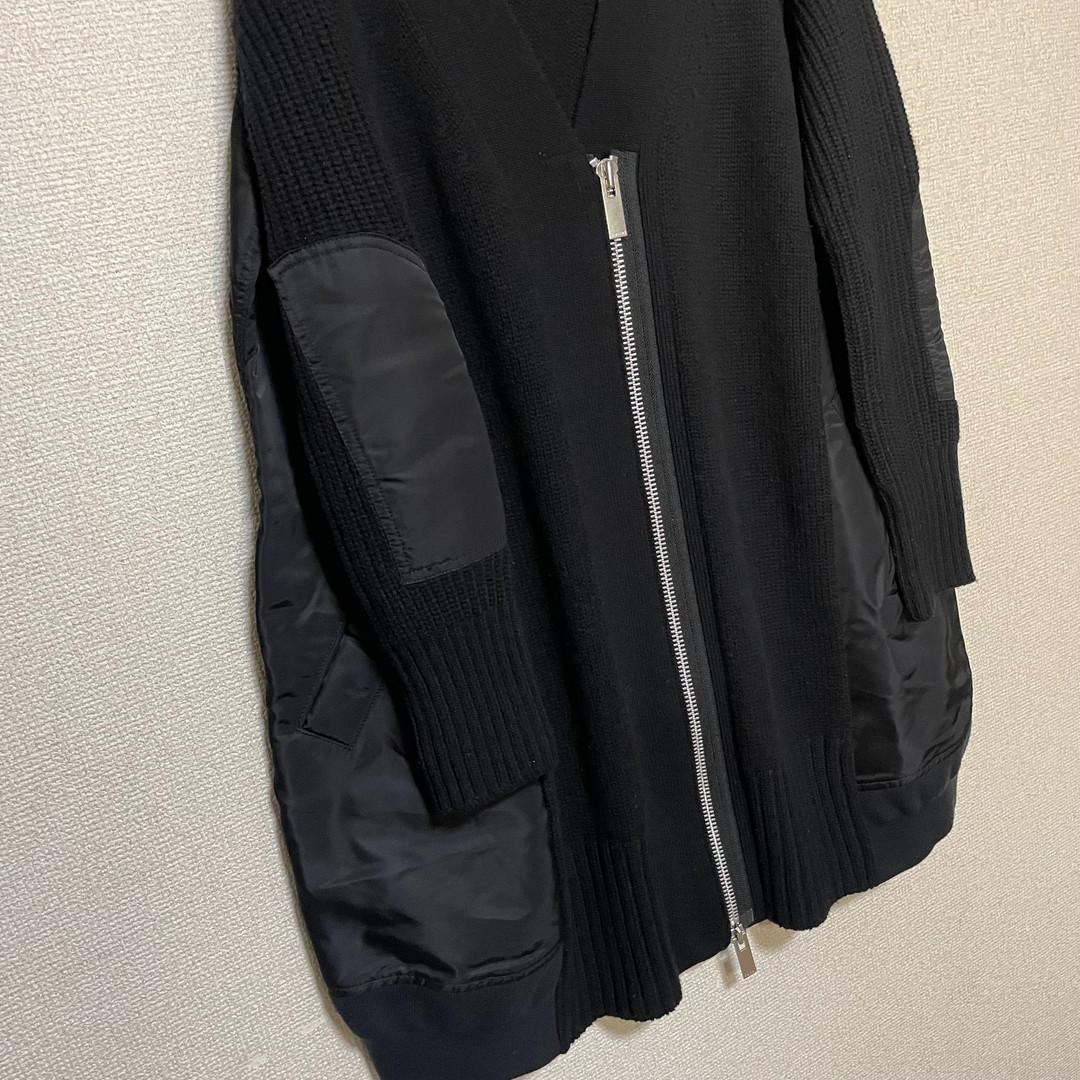 sacai サカイ　MA1 ドッキング　ロングカーディガン　ミリタリーコート