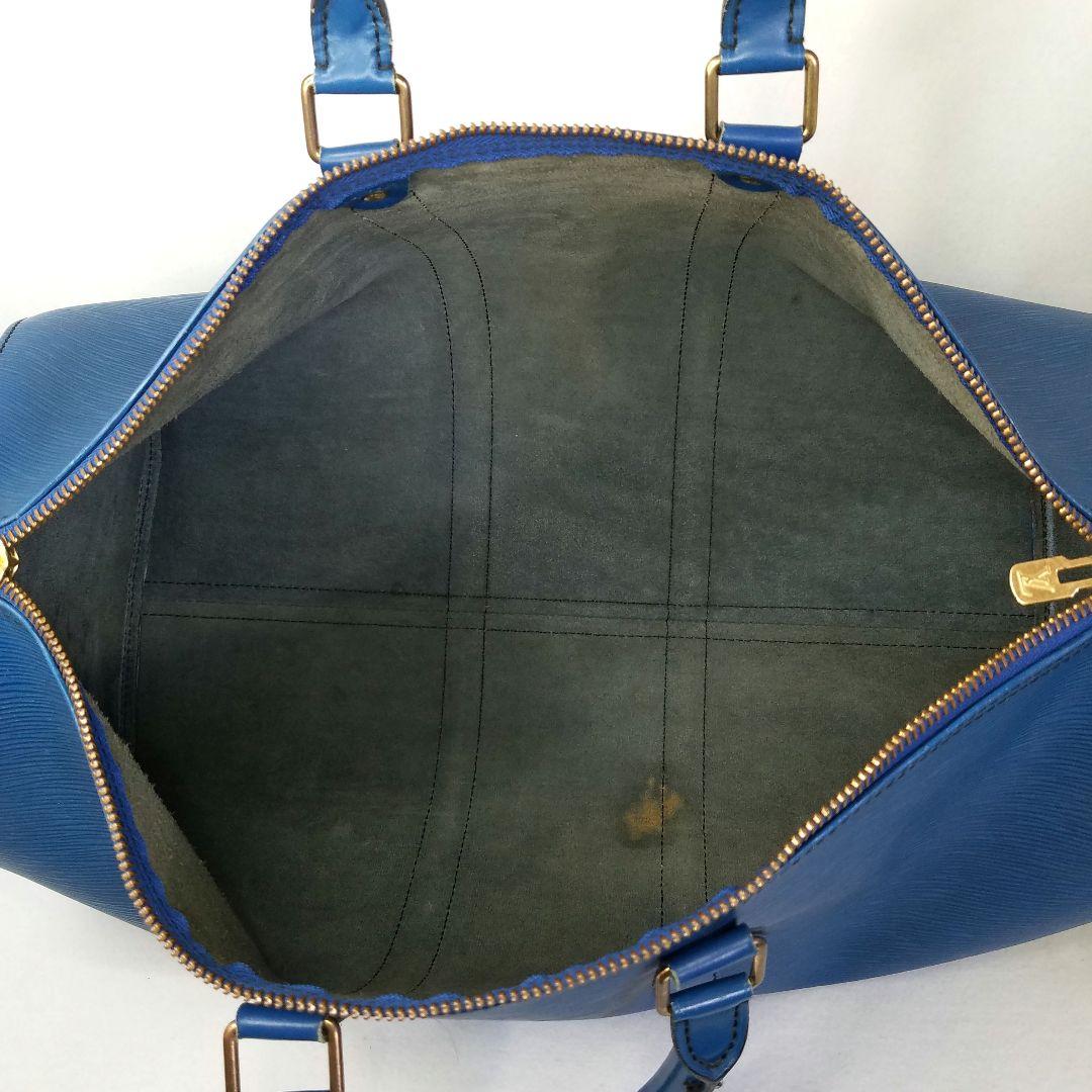 ルイヴィトン エピ キーポル45 トレドブルー ボストンバッグ 青 旅行かばん