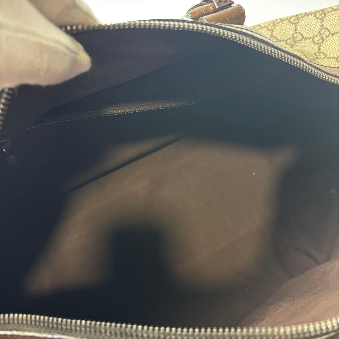 専用グッチ ボストンバッグ GG GGスプリームキャンバス 茶 シェリーライン