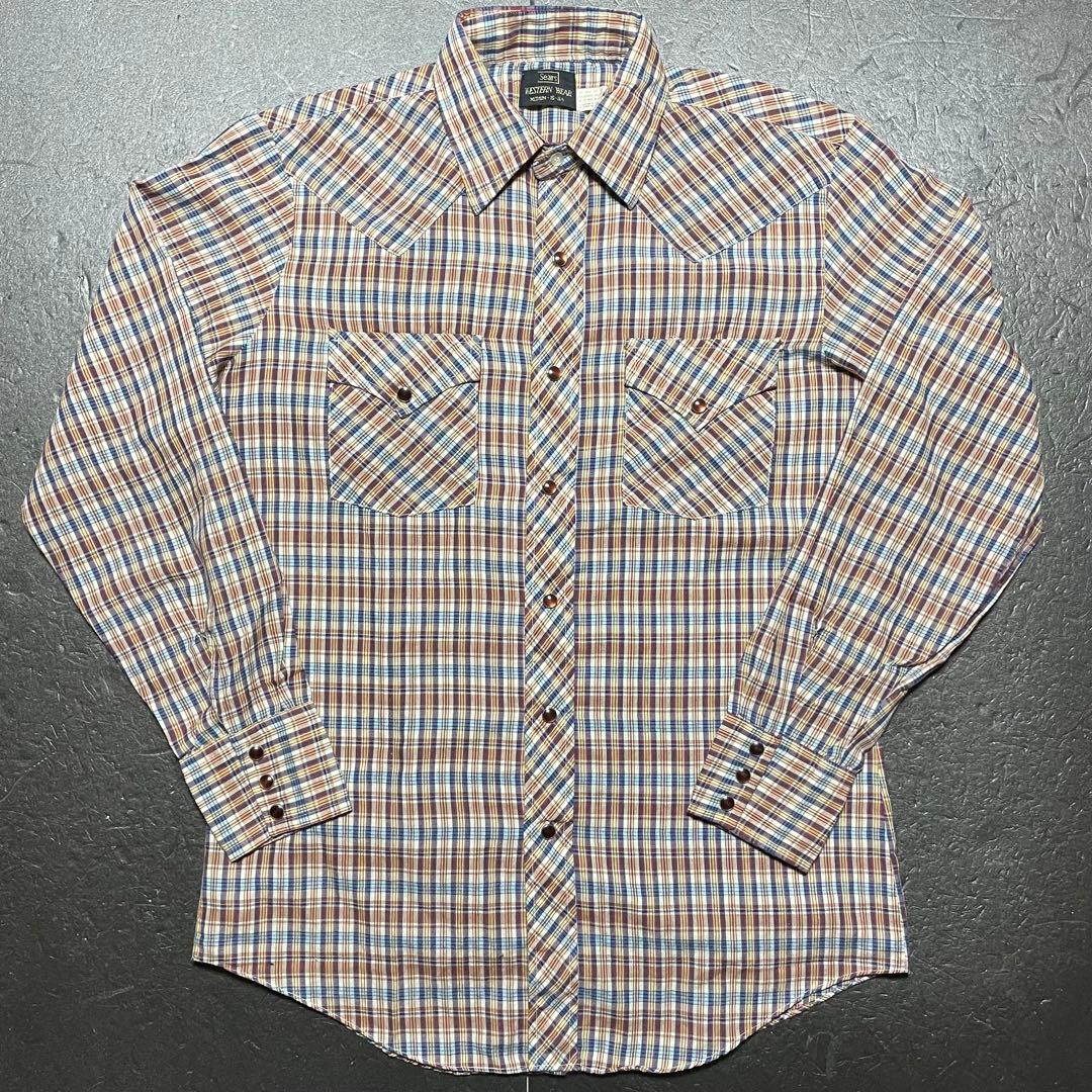 aki　85年 米軍実物 ライナー　シアーズ ウエスタンシャツ