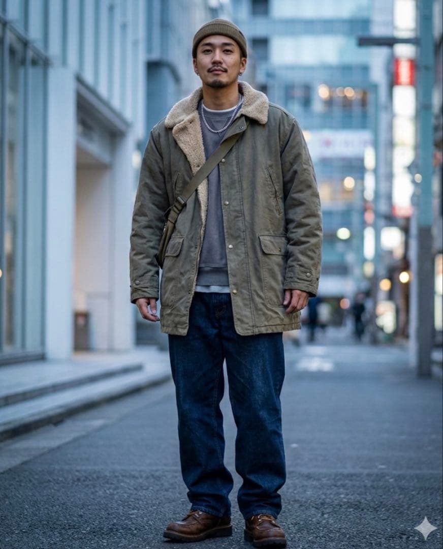 154 【希少USA製】ウールリッチ 裏ボア ダック フィールドコート XL