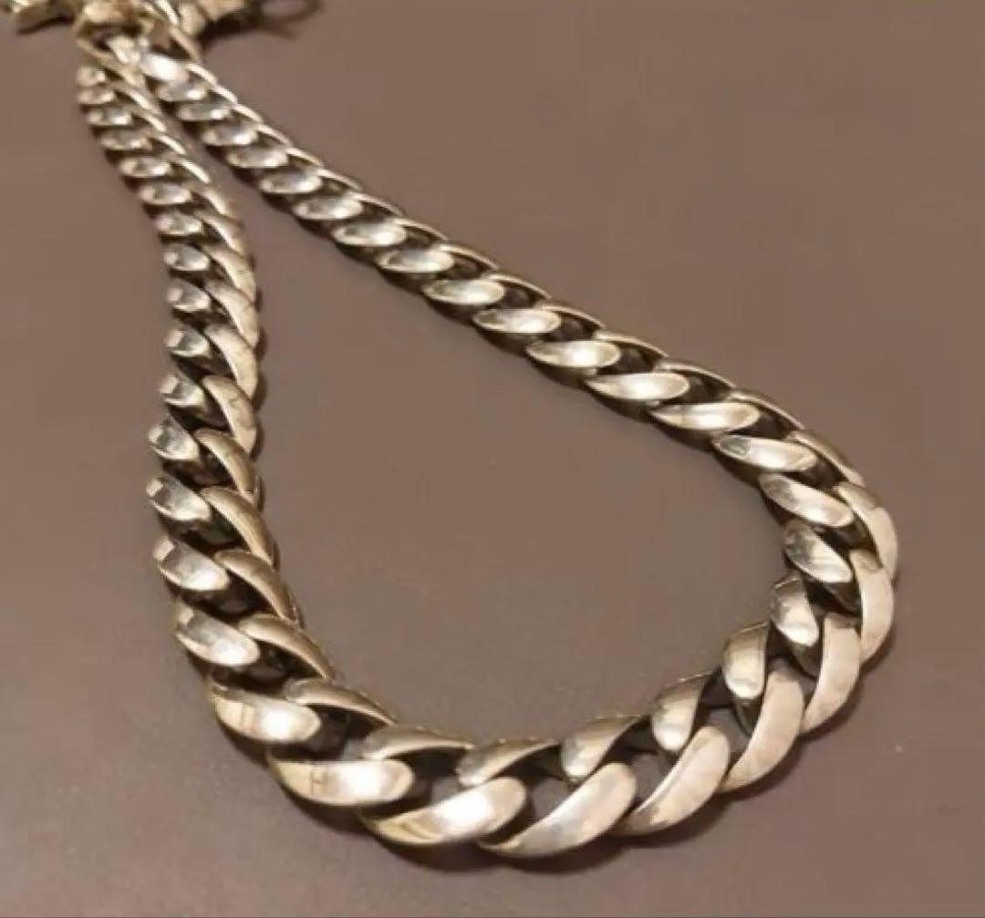 シルバー925 ウォレットチェーン ファンシーチェーン 2クリップクロスボール