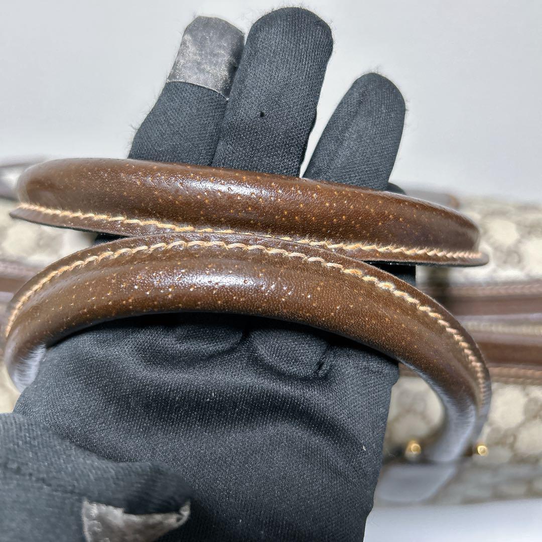 【希少ヴィンテージ】GGキャンバス × レザー ボストンバッグ（鍵付き）