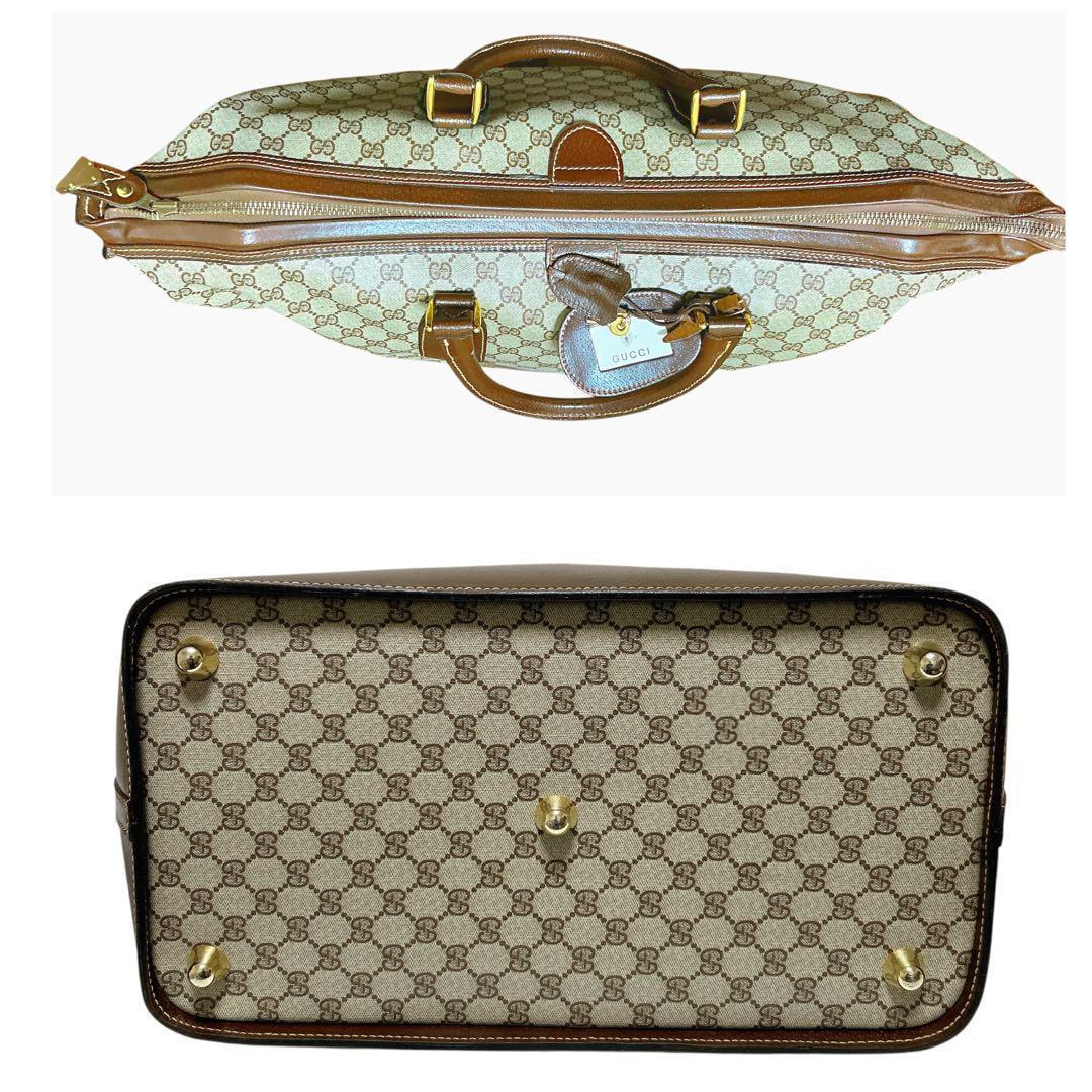 【希少ヴィンテージ】GGキャンバス × レザー ボストンバッグ（鍵付き）