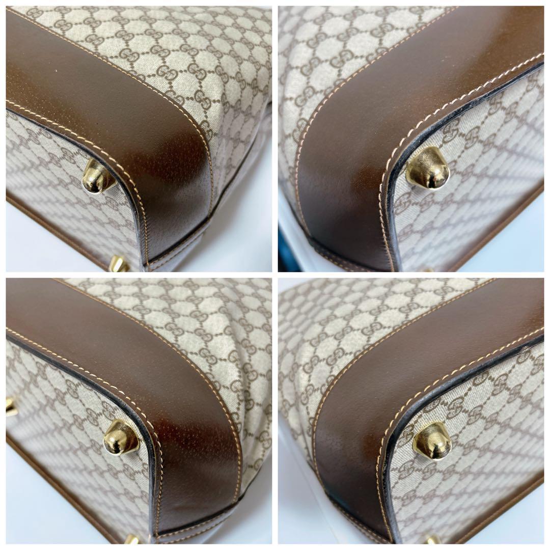 【希少ヴィンテージ】GGキャンバス × レザー ボストンバッグ（鍵付き）