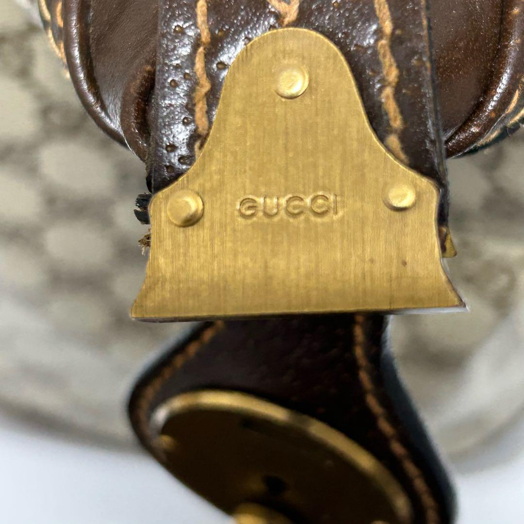 【希少ヴィンテージ】GGキャンバス × レザー ボストンバッグ（鍵付き）