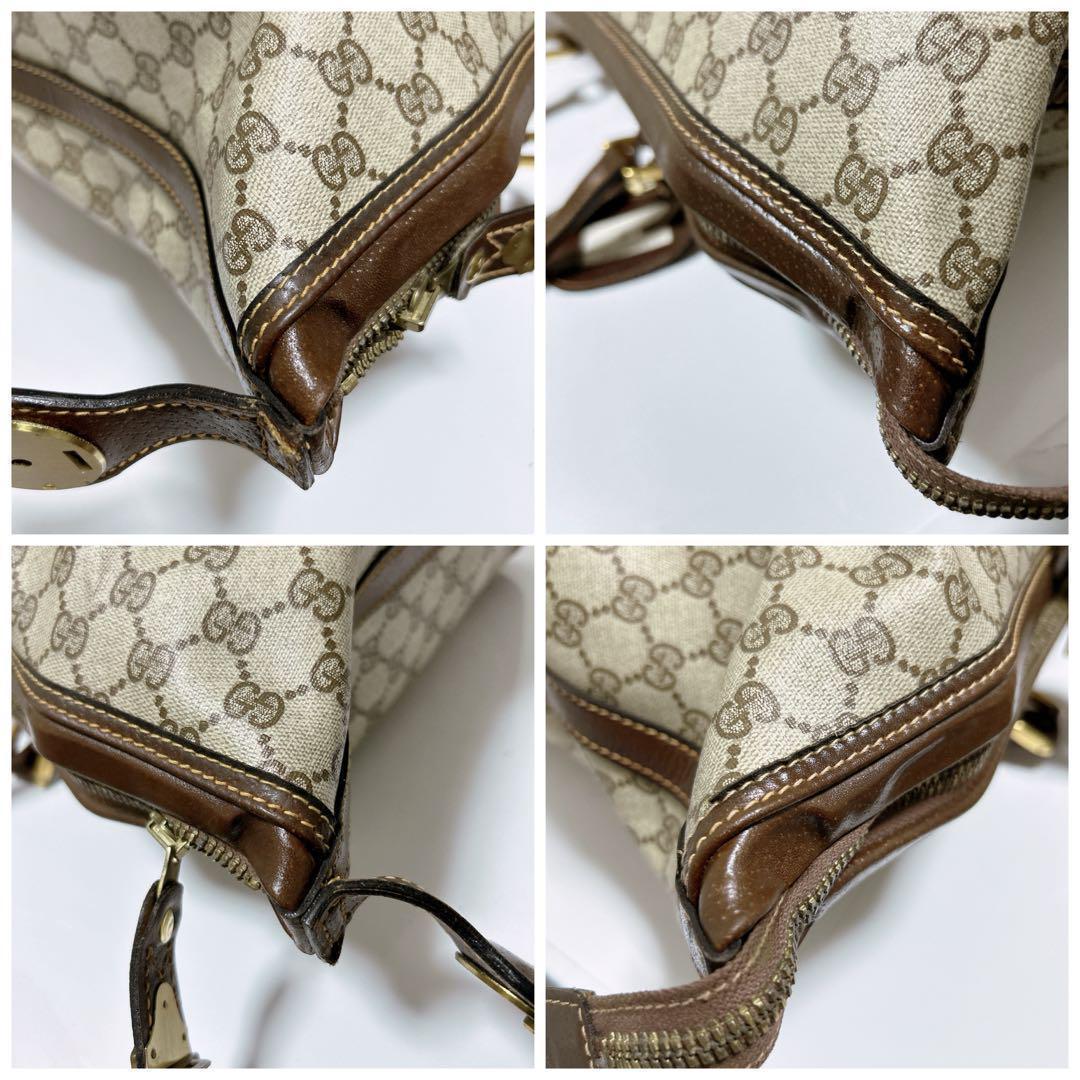 【希少ヴィンテージ】GGキャンバス × レザー ボストンバッグ（鍵付き）