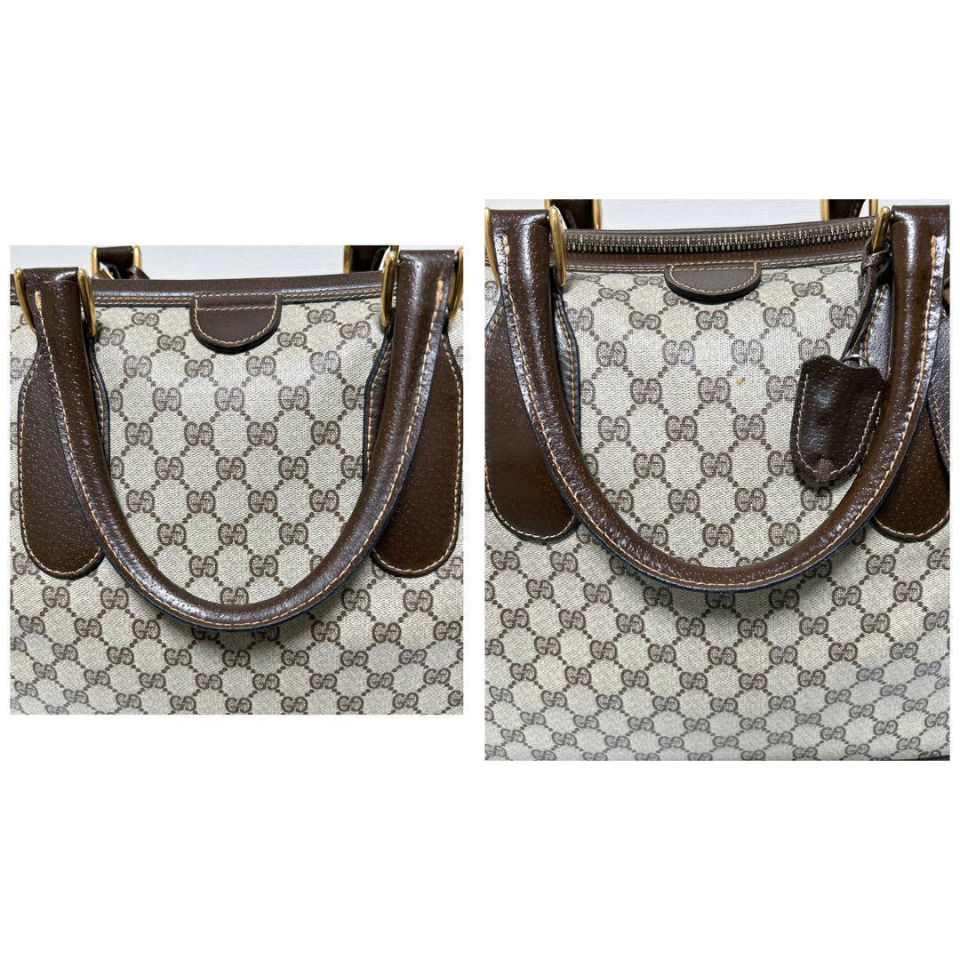 【希少ヴィンテージ】GGキャンバス × レザー ボストンバッグ（鍵付き）