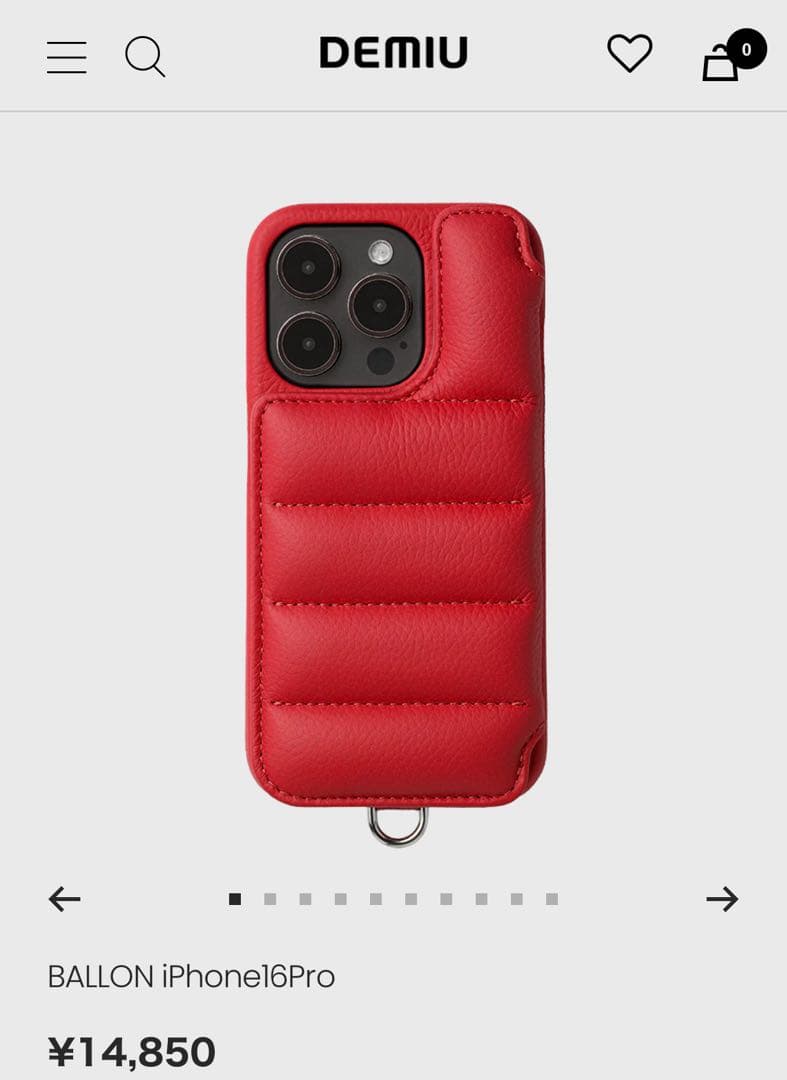 DEMUI BALLON iPhone 16 Pro ケース レッド