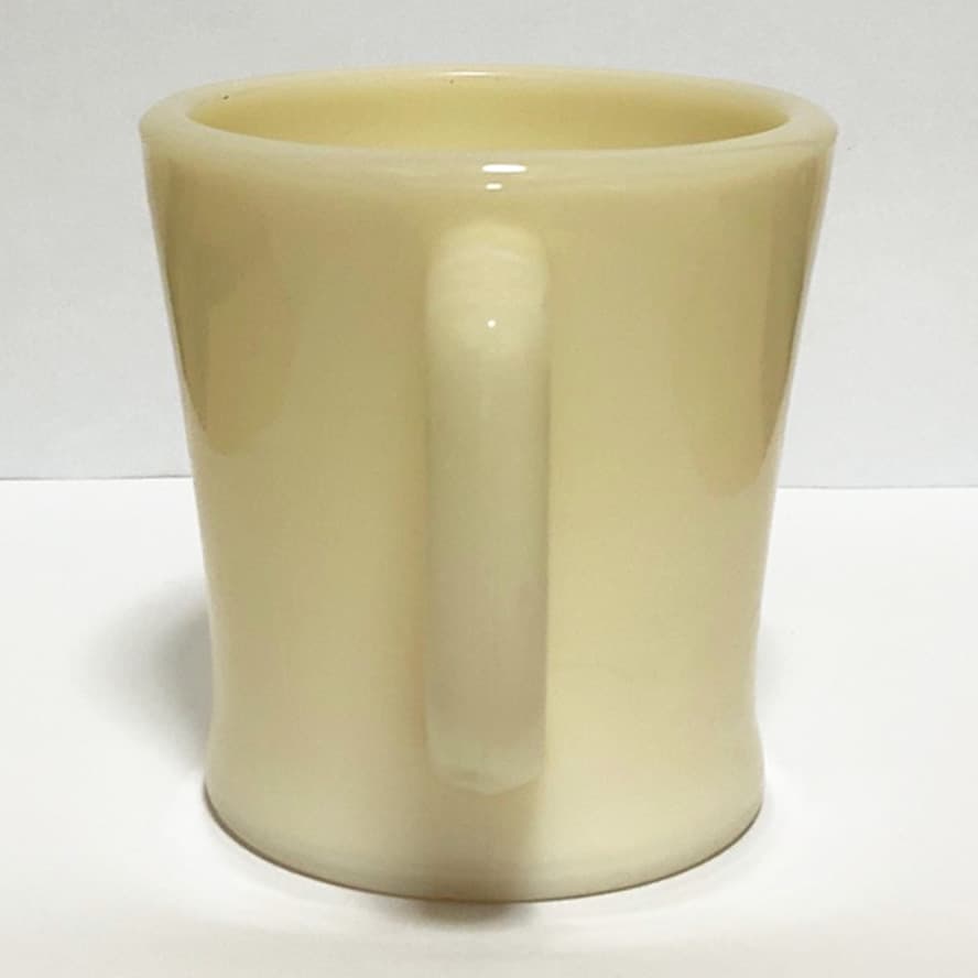 【GLASSロゴ】D ハンドル マグ アイボリー フラットボトム１点　＃004