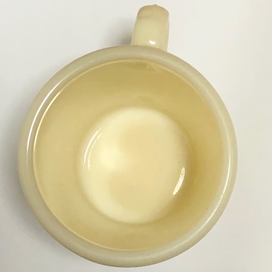 【GLASSロゴ】D ハンドル マグ アイボリー フラットボトム１点　＃004