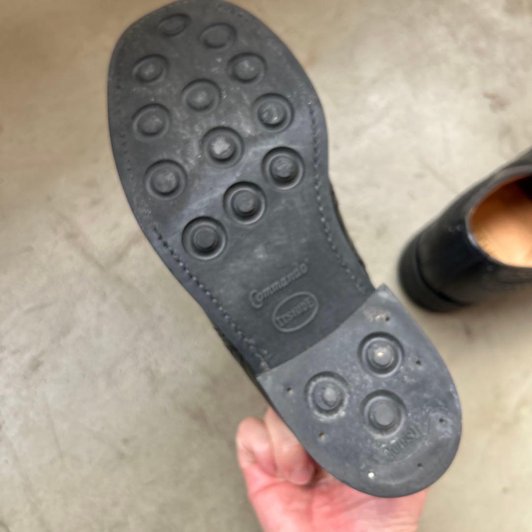 Sanders ブラック ウィングチップ シューズ