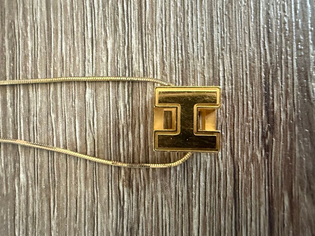 HERMES オレンジ H型ペンダント ネックレス