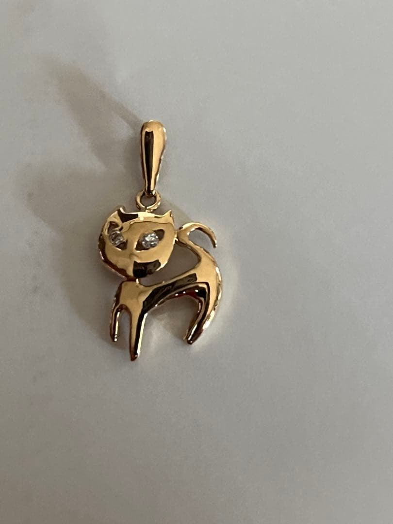 18金猫ペンダントトップ