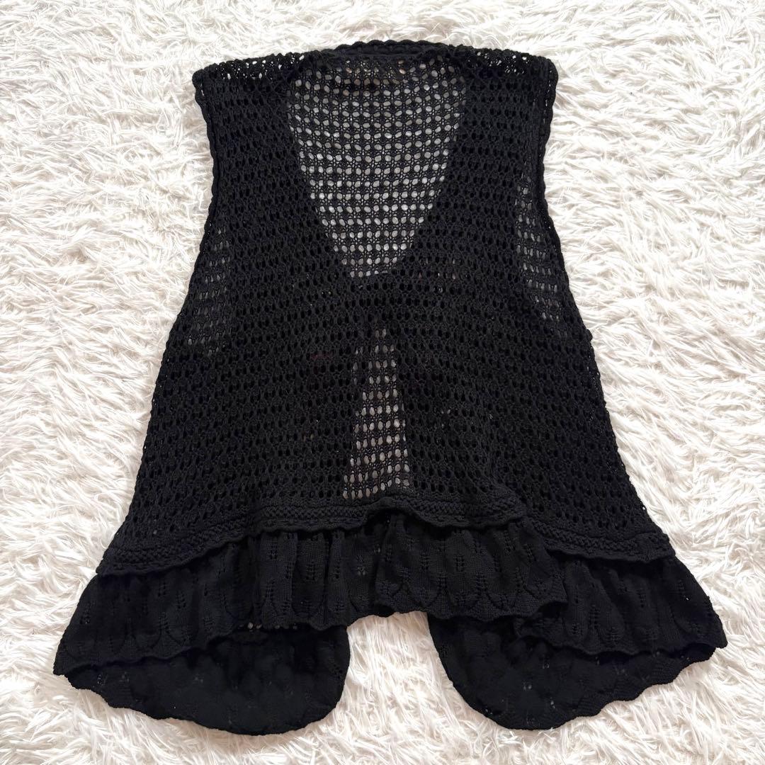 美品✨ピンクハウス　2024 フルーツモチーフ　ニットベスト　ブラック