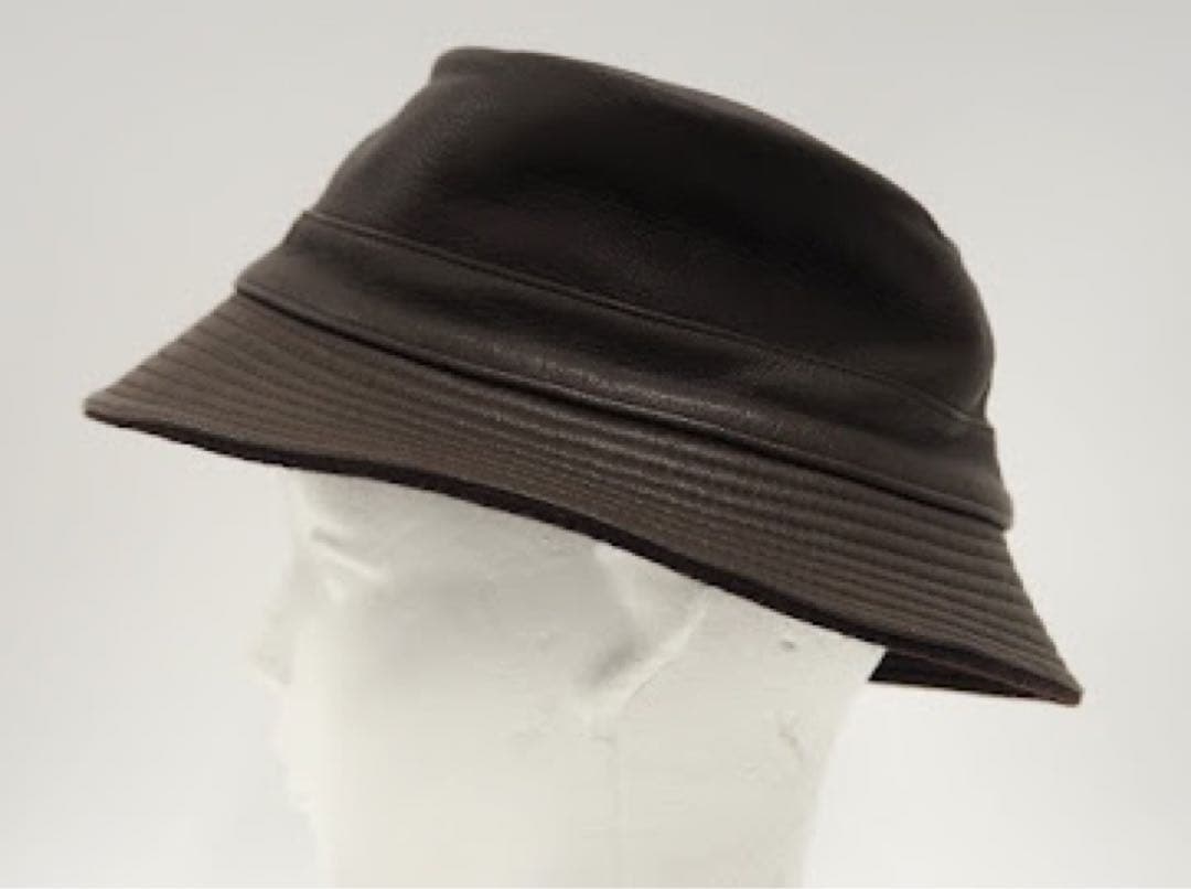 エルメス カシミヤ×レザー Hロゴ ハット