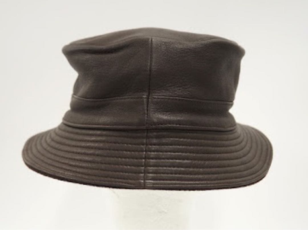 エルメス カシミヤ×レザー Hロゴ ハット