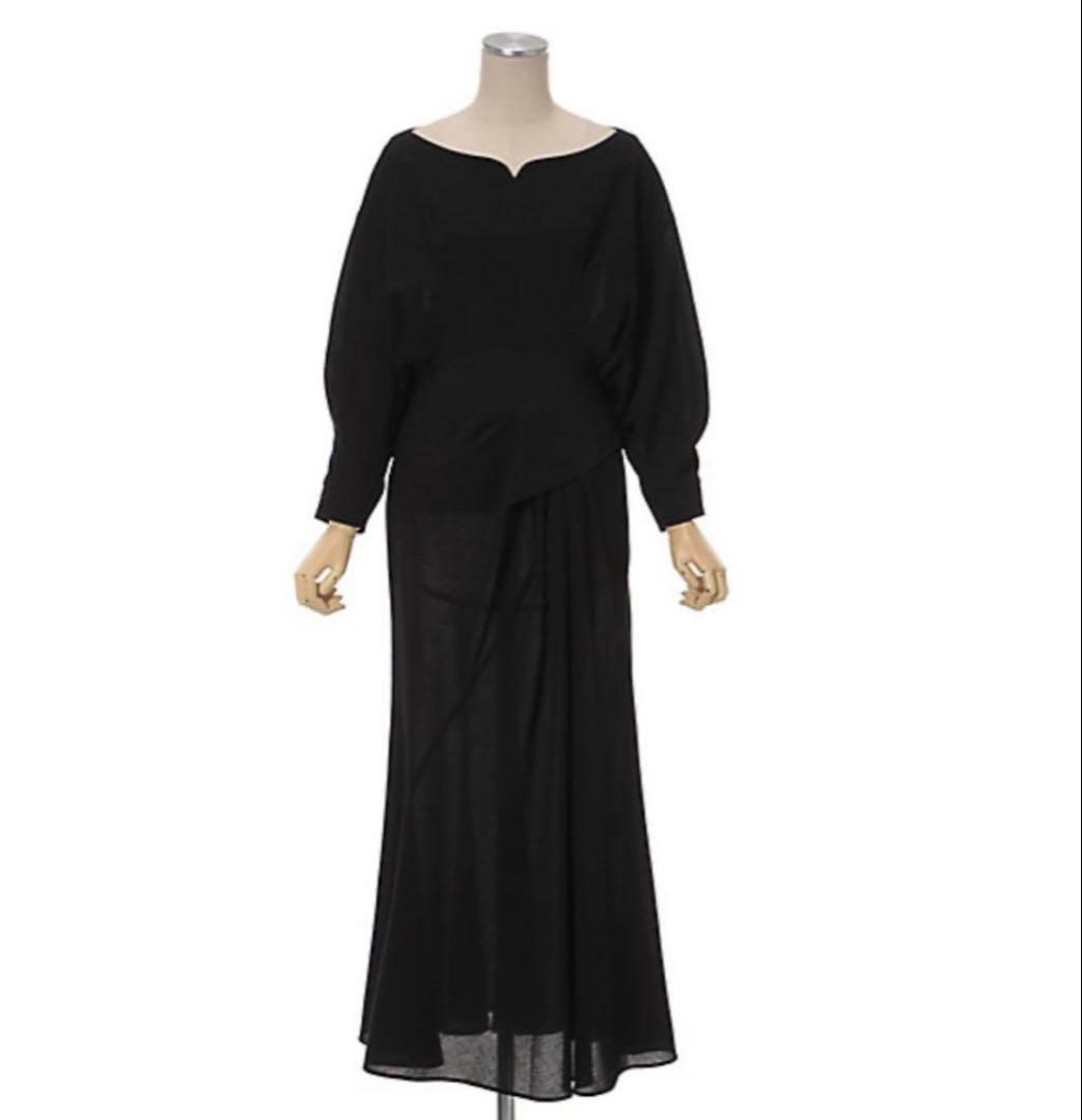 む様mame Crepe Wide Neck Classic Dress 36