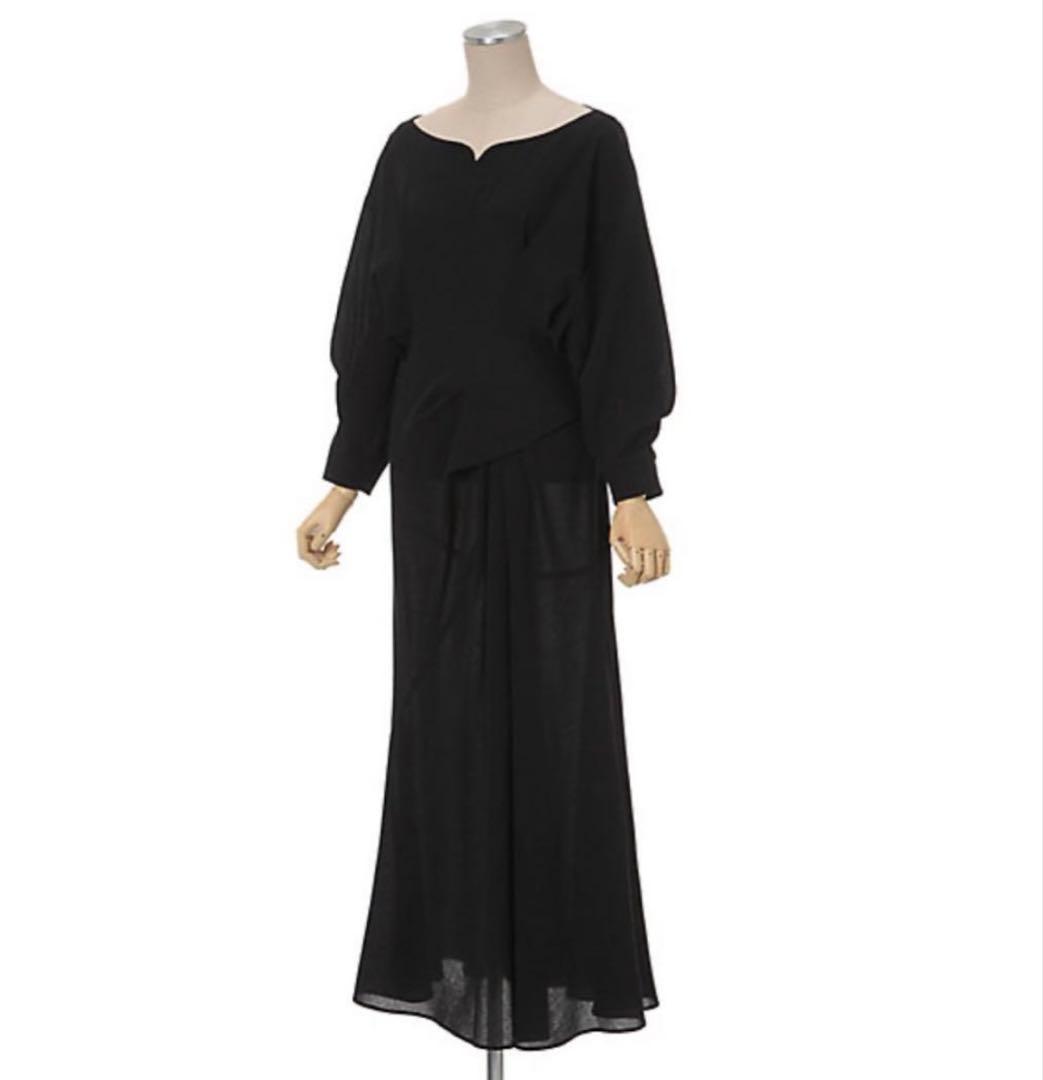 む様mame Crepe Wide Neck Classic Dress 36