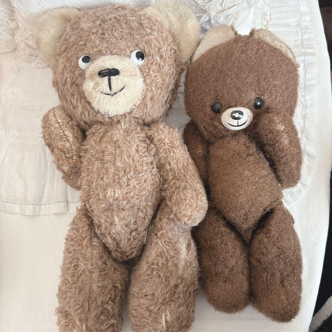 ポンチ目　DDRベア　ブラウンセット　アンティークベア　アンティークテディベア