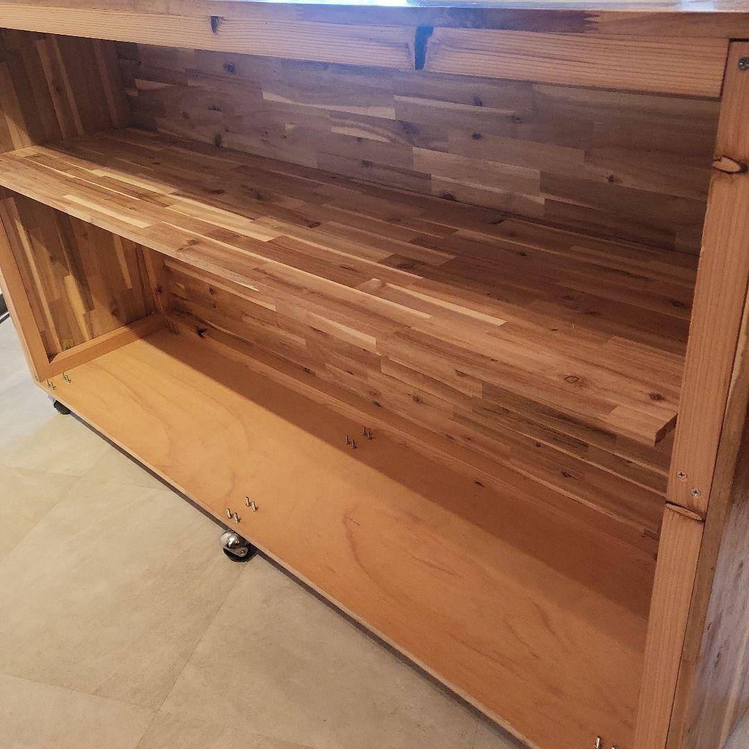 カウンターテーブル キャスター付き