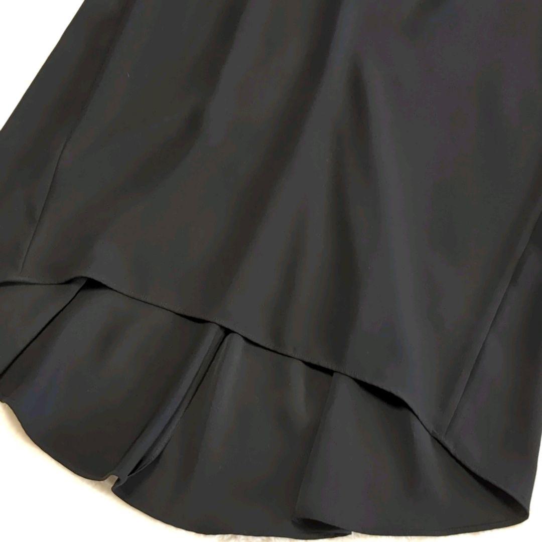 美品　アドーア　Ｗジョーゼットワンピース　ジャンパースカート　棒タイ　黒　S