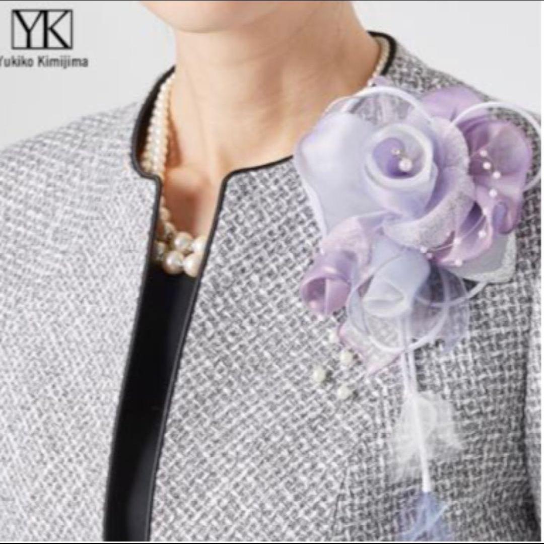 ソワール　ユキコキミジマ⭐︎正統派の品格　カラーフォーマルジャケット　美品 9号