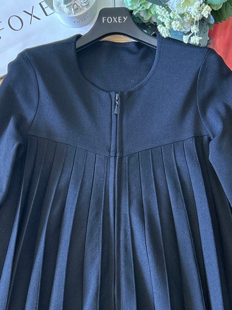 極美品！FOXEYプリーツロングカーディガン 38 Rene FOXEY