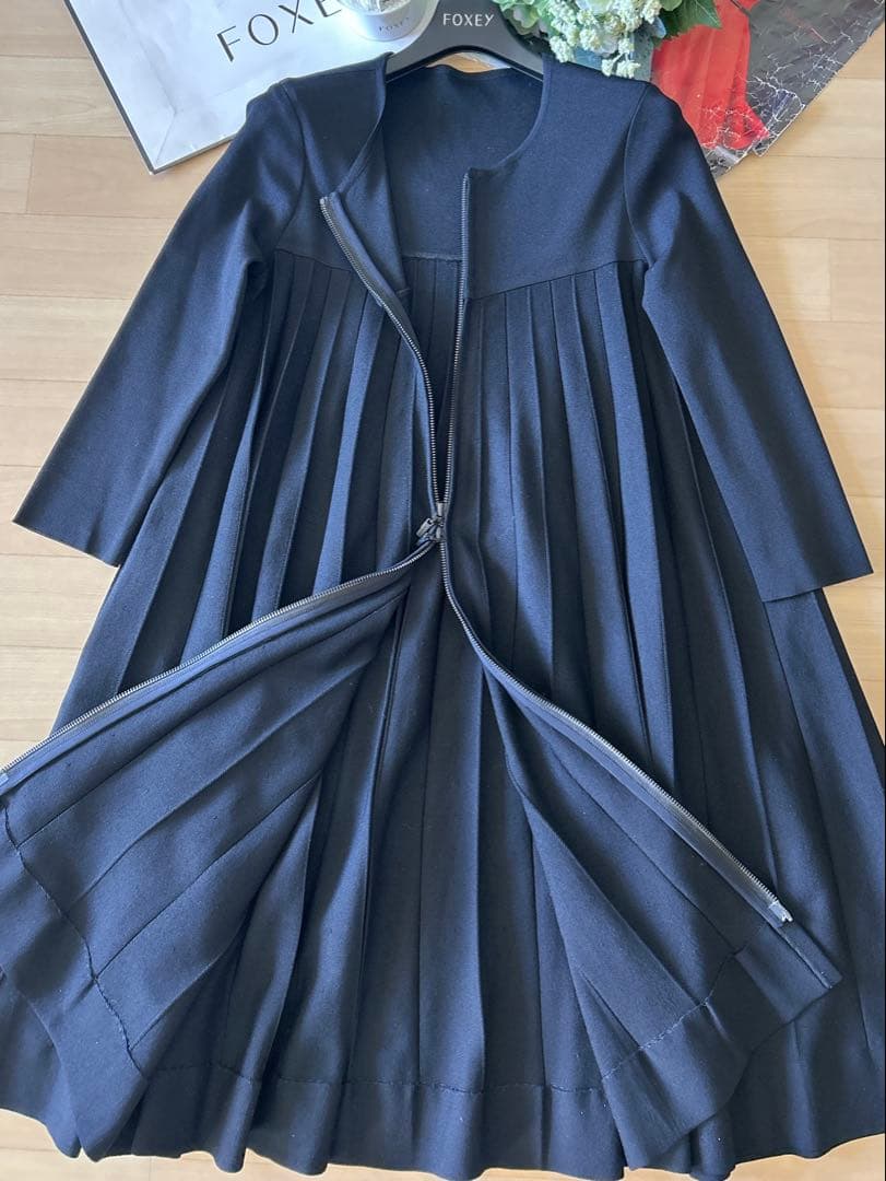 極美品！FOXEYプリーツロングカーディガン 38 Rene FOXEY