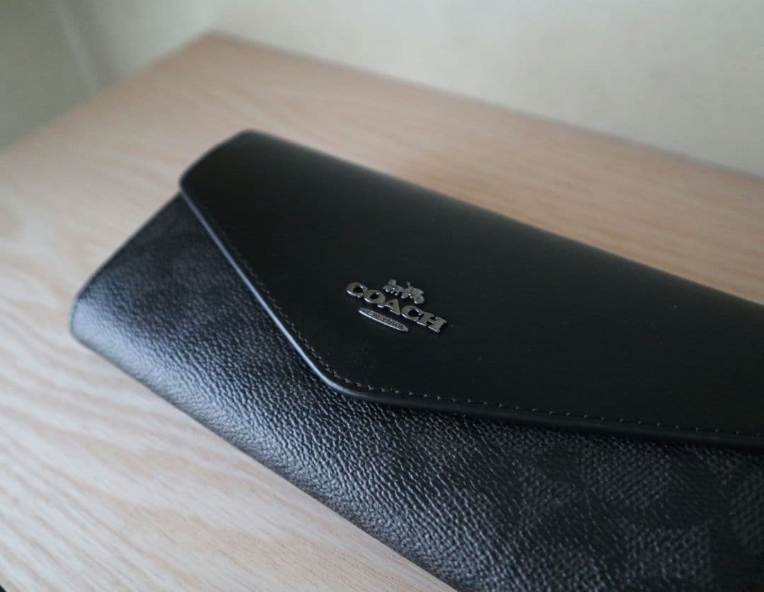 新品コーチ COACH 長財布　エンベロープ ウォレットシグネチャー キャンバス