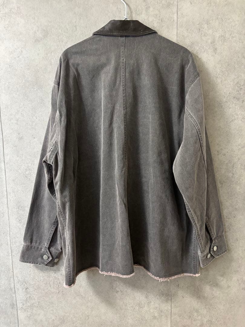 ヨーク　 YOKE　襟レザー切り替えカバーオール　デニムジャケット　ブルゾン