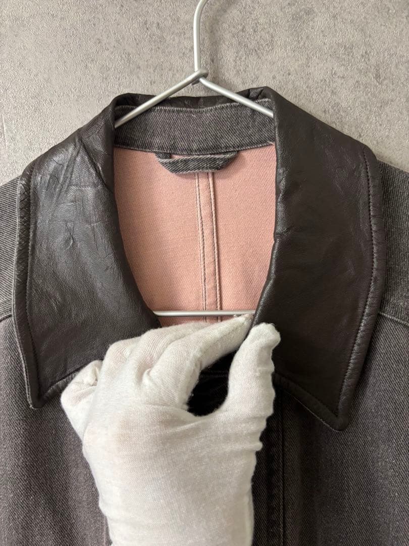 ヨーク　 YOKE　襟レザー切り替えカバーオール　デニムジャケット　ブルゾン