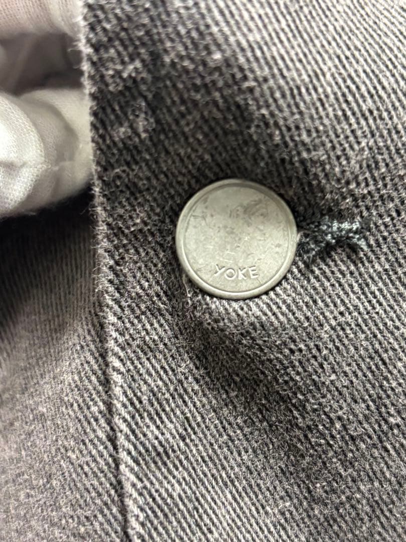 ヨーク　 YOKE　襟レザー切り替えカバーオール　デニムジャケット　ブルゾン