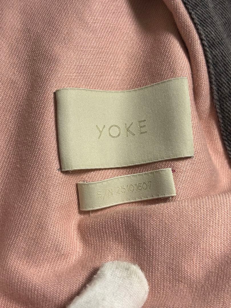 ヨーク　 YOKE　襟レザー切り替えカバーオール　デニムジャケット　ブルゾン