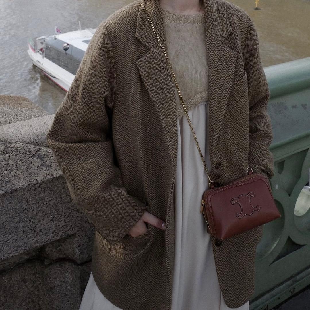 限定値下げ！【Eaphi】WOOL TWEED JACKET / brown