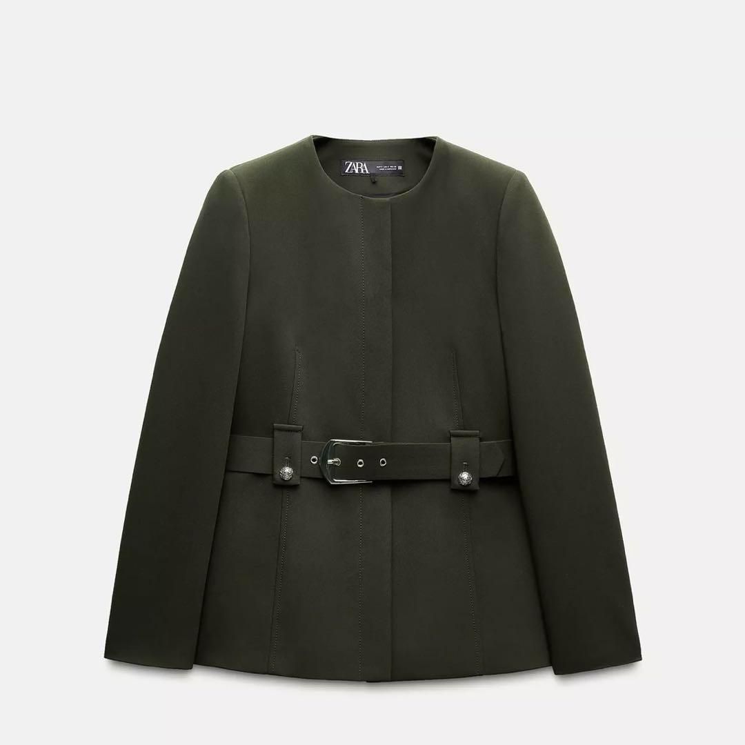 ZARA ザラ　ウエストベルト付きジャケット　ワイドベルトブレザー