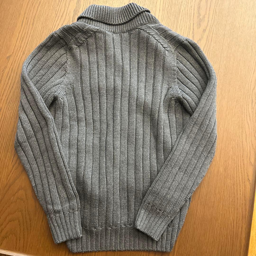 drumohr グレー リブ編み カーディガン