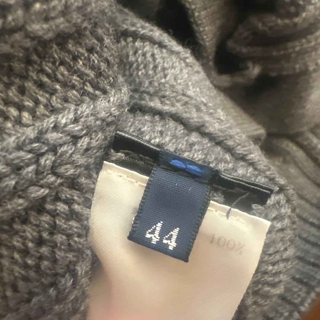 drumohr グレー リブ編み カーディガン